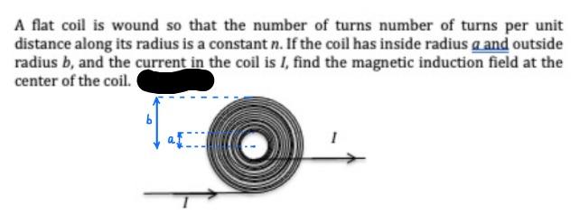 A Flat Coil Is Wound So That The Number Of Turns Number Of Turns Per Unit Distance Along Its Radius Is A Constant N If 1