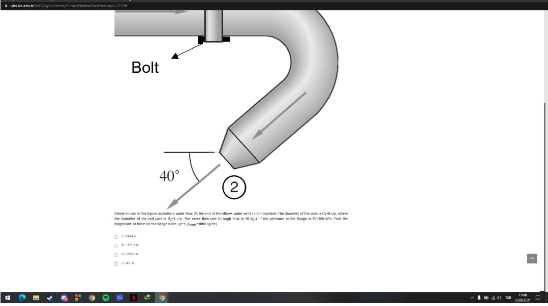 Ubs Ikc Edu Tr Mes Application Public Onlineexam Examid 7772 H 2 5 H 9 Bolt 40 2 Elbow Shown In The Figure Includes 1