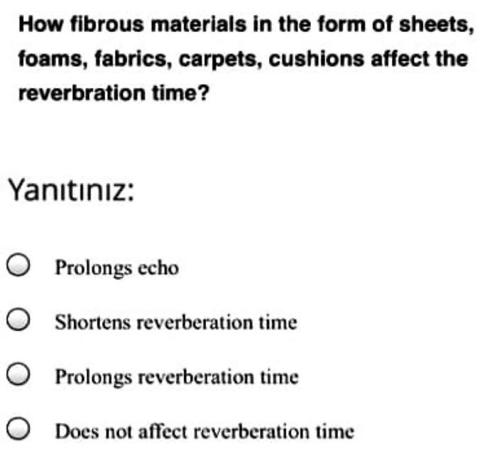 How Fibrous Materials In The Form Of Sheets Foams Fabrics Carpets Cushions Affect The Reverbration Time Yanitiniz 1
