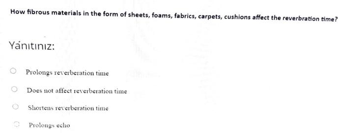 How Fibrous Materials In The Form Of Sheets Foams Fabrics Carpets Cushions Affect The Reverbration Time Yanitiniz 1