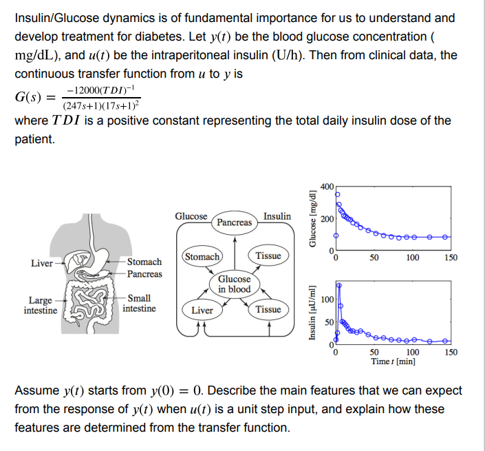 Insulin Glucose Dynamics Is Of Fundamental Importance For Us To Understand And Develop Treatment For Diabetes Let Y T 1