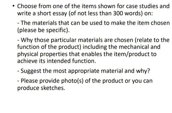 Choose From One Of The Items Shown For Case Studies And Write A Short Essay Of Not Less Than 300 Words On The Mat 1