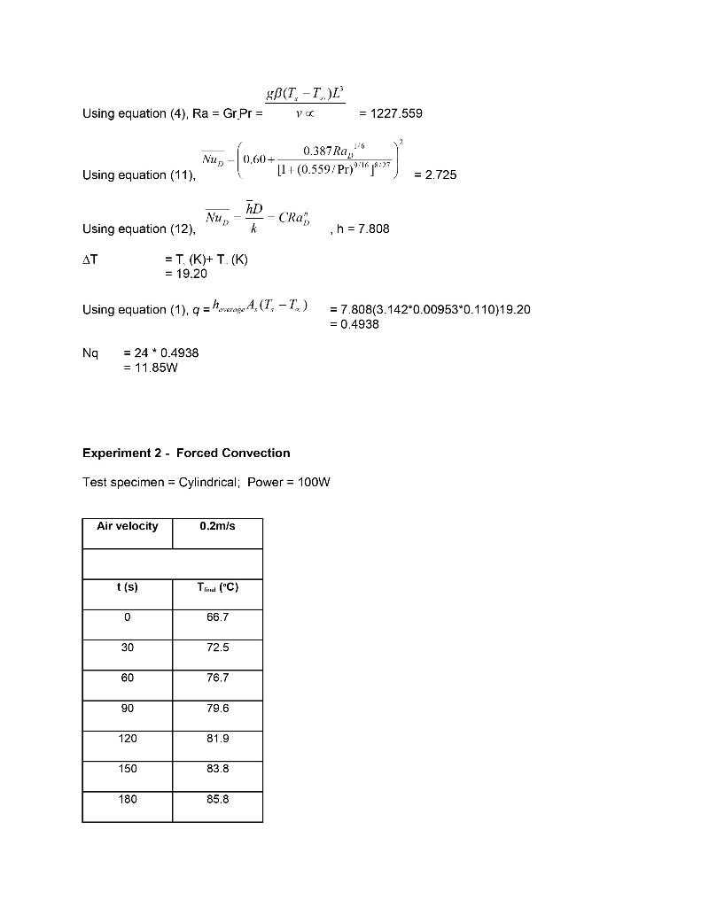 Experiment No 5 Free And Forced Heat Convection Objective Of The Experiment To Investigate The Transfer Of Heat By Con 22