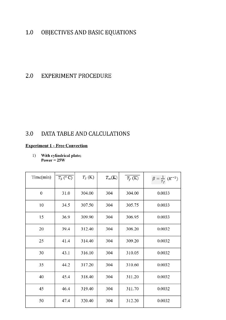 Experiment No 5 Free And Forced Heat Convection Objective Of The Experiment To Investigate The Transfer Of Heat By Con 28