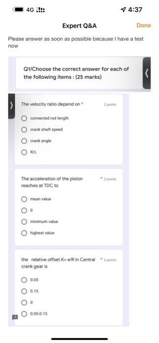 4g 14 37 Expert Q A Done Please Answer As Soon As Possible Because I Have A Test Now Q1 Choose The Correct Answer F 1