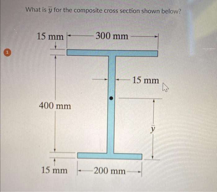 What Is Y For The Composite Cross Section Shown Below 300 Mm 15 Mm 15 Mm Y 400 Mm 15 Mm 200 Mm 1
