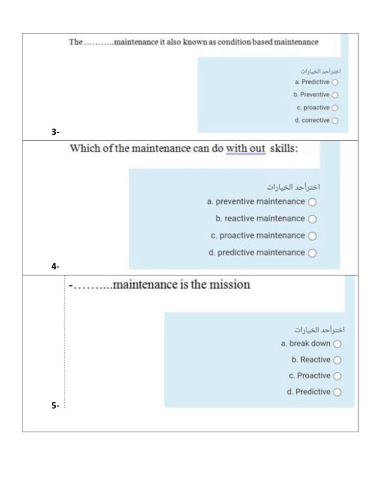 The Maintenance It Also Known As Condition Based Maintenance 3 Which Of The Maintenance Can Do With Out Skills A Prev 1