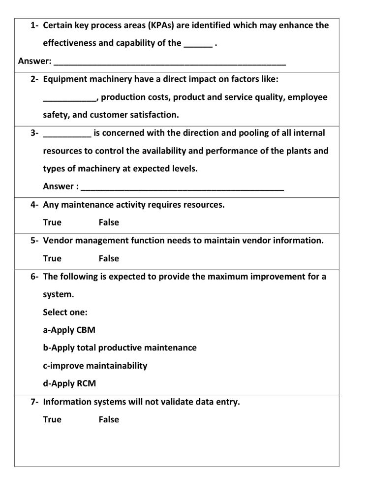 1 Certain Key Process Areas Kpas Are Identified Which May Enhance The Effectiveness And Capability Of The Answer 2 1