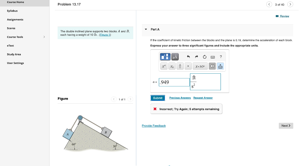 If The Coefficient Of Kinetic Friction Between The Blocks And The Plane Is 0 19 Determine The Acceleration Of Each Bloc 1