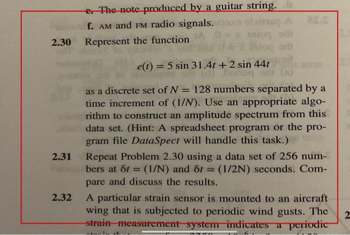 Solve Problems 2 30 And 2 31 In The Textbook With Addition Of The Following Terms 5 Cos 18 84t 4 Cos 56 5t To E T 2