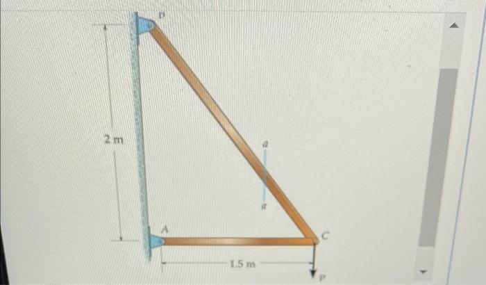 2 M 1 5 M Part A Determine The Largest Load P That Can Be A Applied To The Frame Without Causing Either The Average N 1