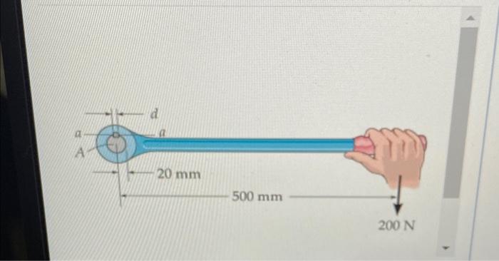 20 Mm 500 Mm 200 N Y Part A The Lever Is Attached To The Shaft A Using A Key That Has A Width D And Length Of 23 Mm If 1