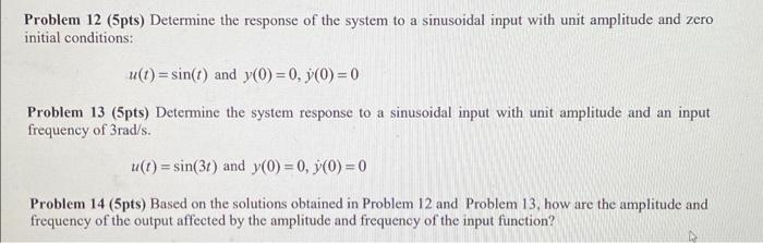 Solution Of Odes Free Response And Step Input Consider The System Described By The Following Input Output Model J 2y 2