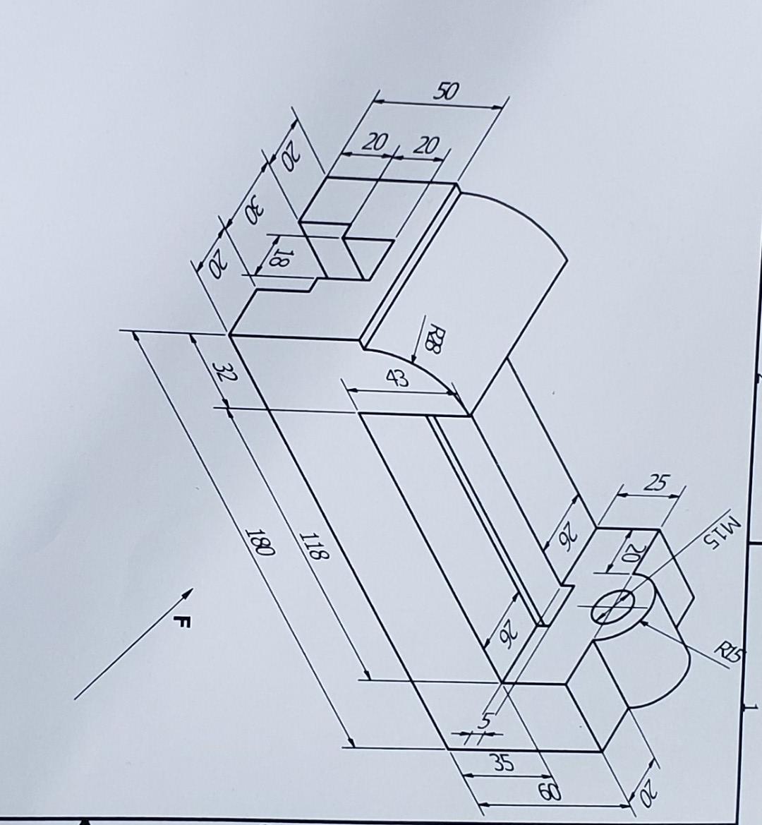 Please Can Someone Help Me Draw Principle Views In First Orthographic Angel Fully Dimension The Views Scale 1 1 5 1