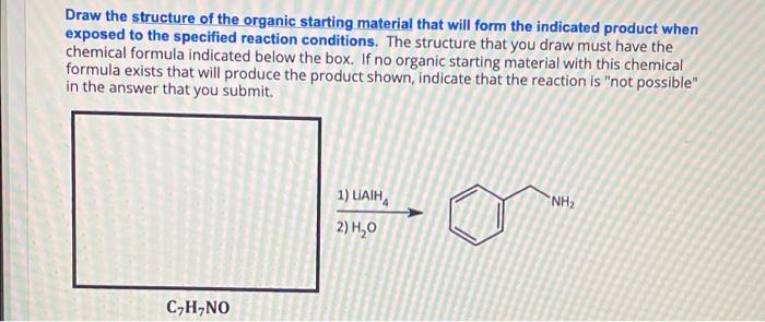 Draw The Structure Of The Organic Starting Material That Will Form The Indicated Product When Exposed To The Specified R 1