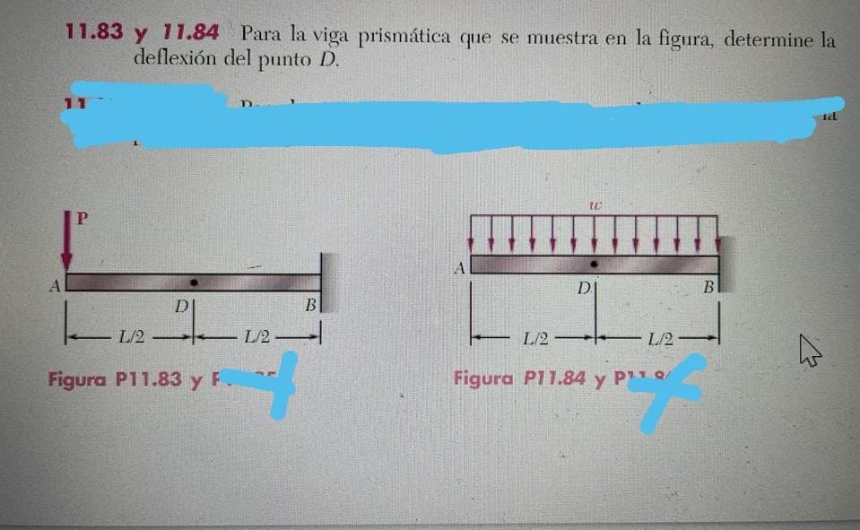 11 83 And 11 84 For The Prismatic Beam Shown In The Figure Determine The Deflection At Point D 1