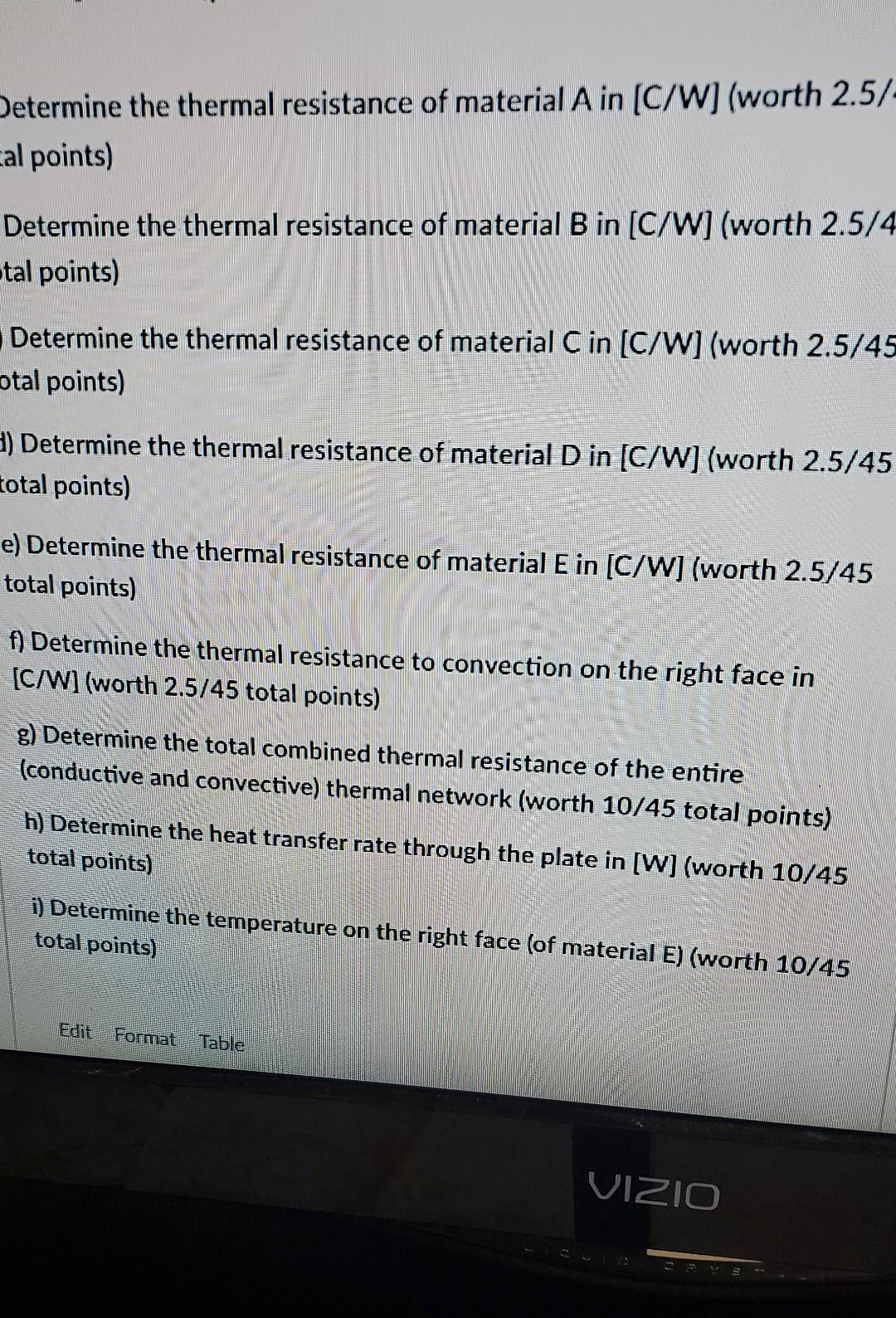 Determine The Thermal Resistance Of Material A In C W Worth 2 5 Cal Points Determine The Thermal Resistance Of Mat 1