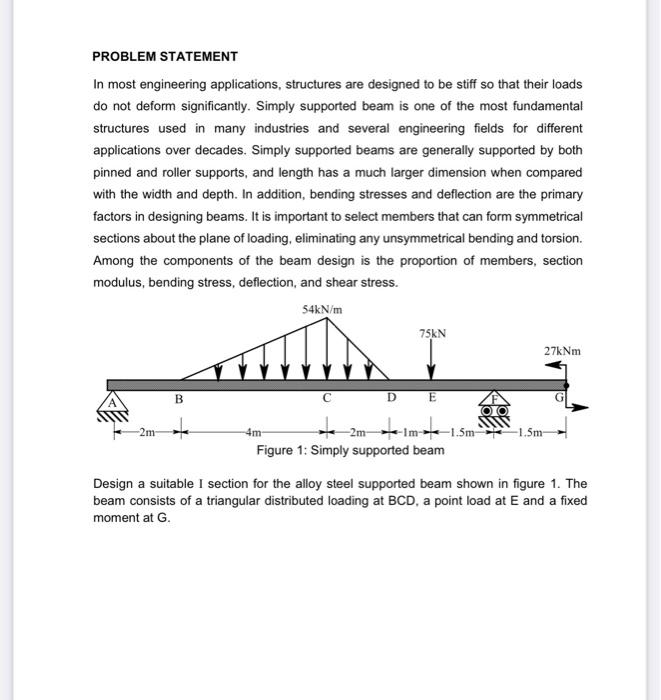 Problem Statement In Most Engineering Applications Structures Are Designed To Be Stiff So That Their Loads Do Not Defor 4