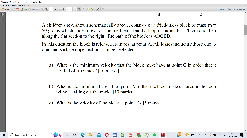 Section 3 Questions 1 11 Pdf Acobe Reader File Edit View Window Help Open D 50 A Type Here Search Fm 2 3 B D A C 1