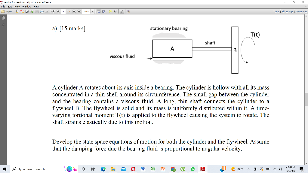 Section 8 Questions 1 11 Pdf Adobe Reader File Edit View Window Help Open S A Type Here B A 15 Marks Stationar 1