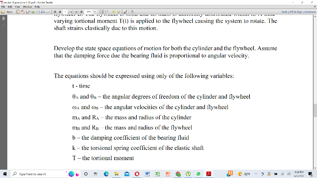 Section 8 Questions 1 11 Pdf Adobe Reader File Edit View Window Help Open S A Type Here B A 15 Marks Stationar 2