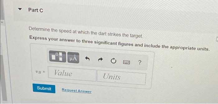The Dart Is Thrown With A Speed Of 10 M S Suppose That S 7 6 M Figure 1 Figure 1 Of 1 B Part A Determine The Long 4