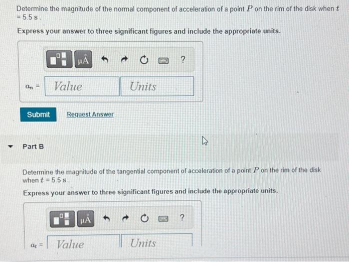 The Disk Starts From Rest And Is Given An Angular Acceleration A 5t 2 Rad S Where T Is In Seconds Figure 1 1 2