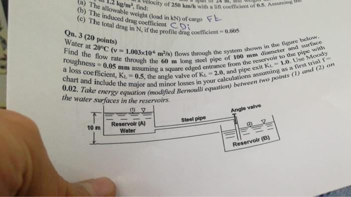 A The Allowable Weight Load In Kn Of Cargo F Locity Of 250 Km H With A Lift Coefficient Of 0 5 Assuming T B The I 3