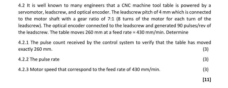4 2 It Is Well Known To Many Engineers That A Cnc Machine Tool Table Is Powered By A Servomotor Leadscrew And Optical 1