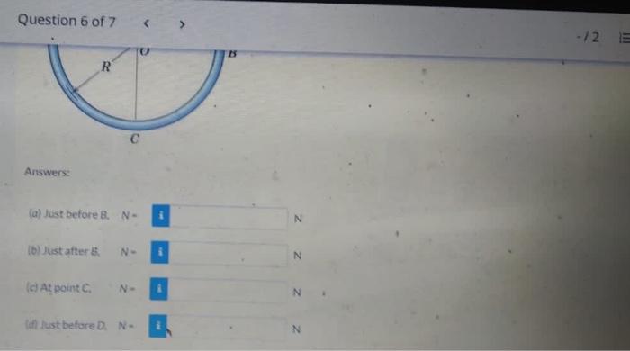 Question 6 Of 7 2 E The Collar Of Mass M Is Released From Rest While In Position A And Subsequently Travels With Negli 2