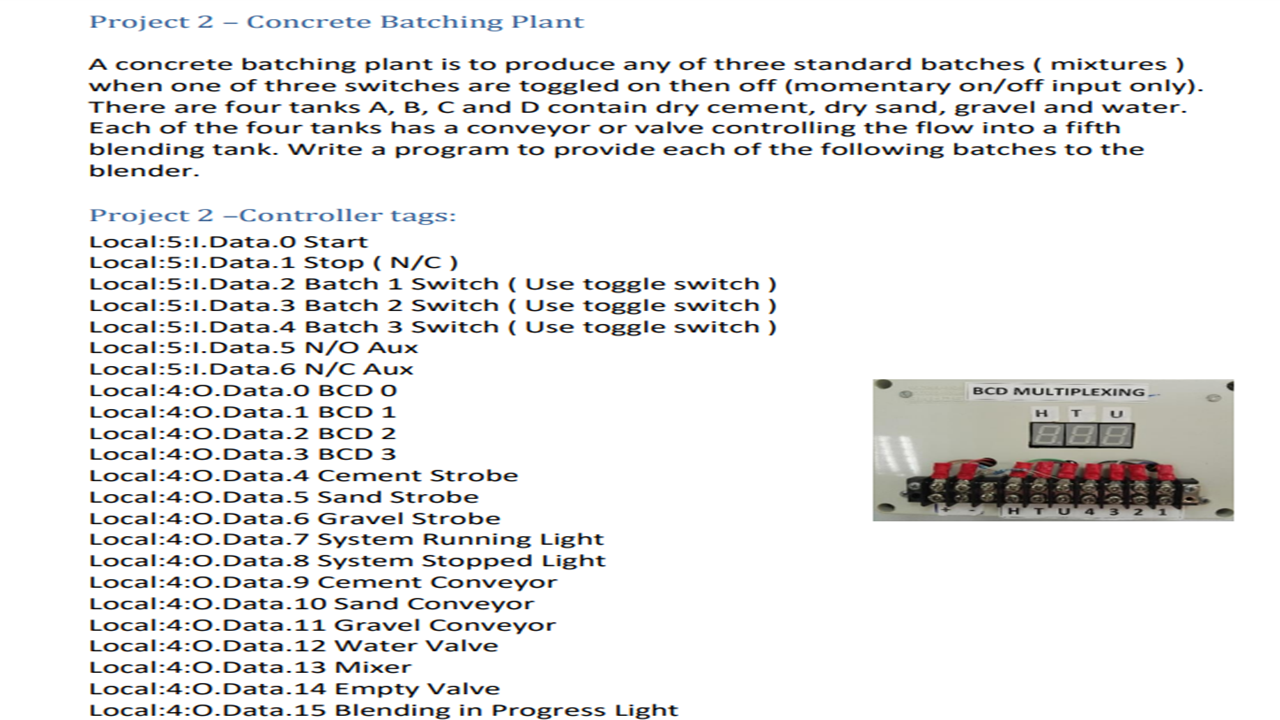 Illustrate A Plc Based Batch Process To The Following 1