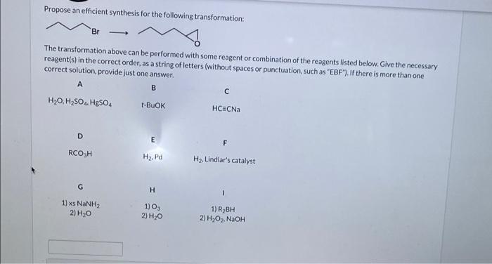 Propose An Efficient Synthesis For The Following Transformation Br The Transformation Above Can Be Performed With Some 1