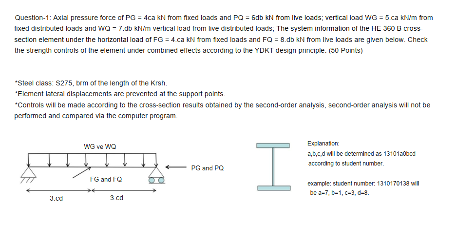 Question 1 Axial Pressure Force Of Pg 4ca Kn From Fixed Loads And Pq 6db Kn From Live Loads Vertical Load Wg 5 C 1