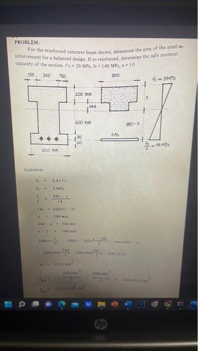 Refer To The Sample Problem On Analysis Of Beams Reinforced For Tension In The Lesson Module B 400 Mm D 550 Mm 4 2 1