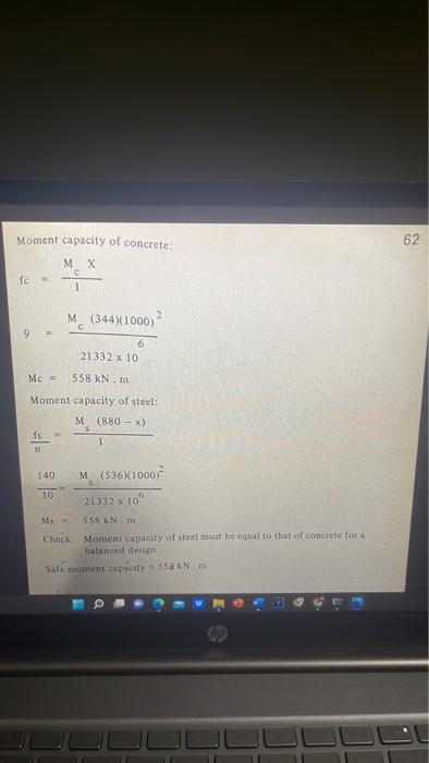 Refer To The Sample Problem On Analysis Of Beams Reinforced For Tension In The Lesson Module B 400 Mm D 550 Mm 4 2 2