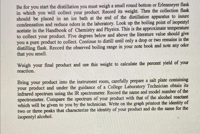 Banana Oil Lab 6 Assumed Data Results A Assume That You Performed The Experiment In The Lab And Obtained The Followi 5