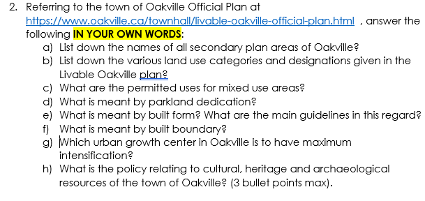 2 Referring To The Town Of Oakville Official Plan At Https Www Oakville Ca Townhall Livable Oakville Official Plan Ht 1
