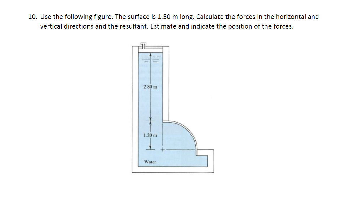 10 Use The Following Figure The Surface Is 1 50 M Long Calculate The Forces In The Horizontal And Vertical Directions 1