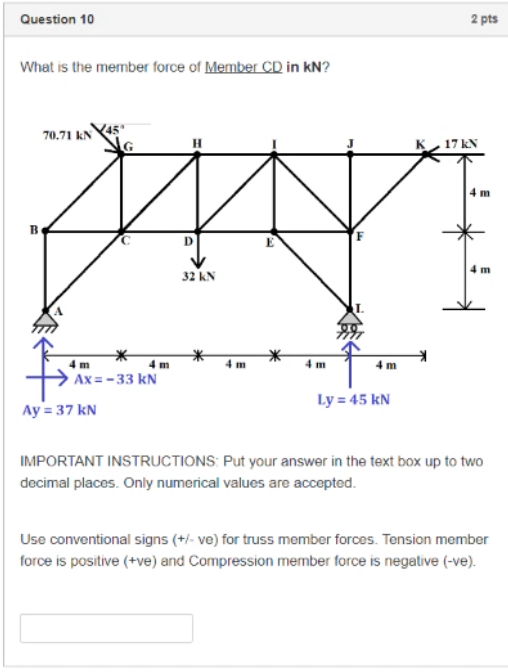 2pts 17kn 4m 4 M 4m 4 M Ax 33kn Ly 45kn Ay 37kn Important Instructions Put Your Answer In The Text Box Up To 1