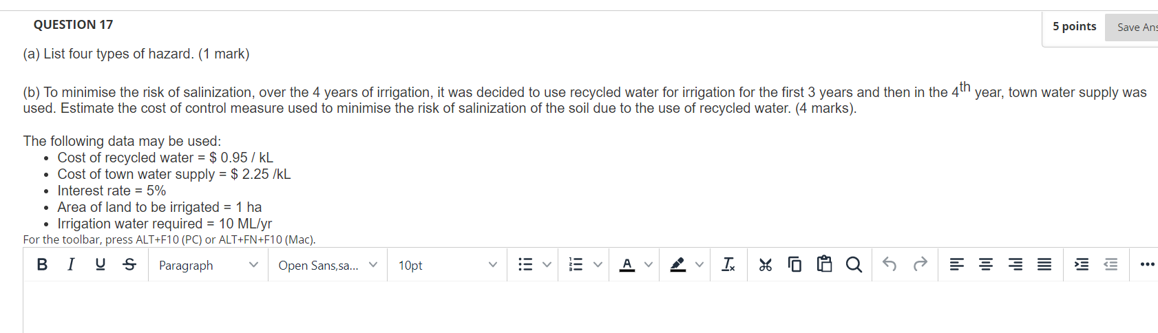 question-17-5-points-save-ans-a-list-four-types-of-hazard-1-mark-b-to-minimise-the-risk