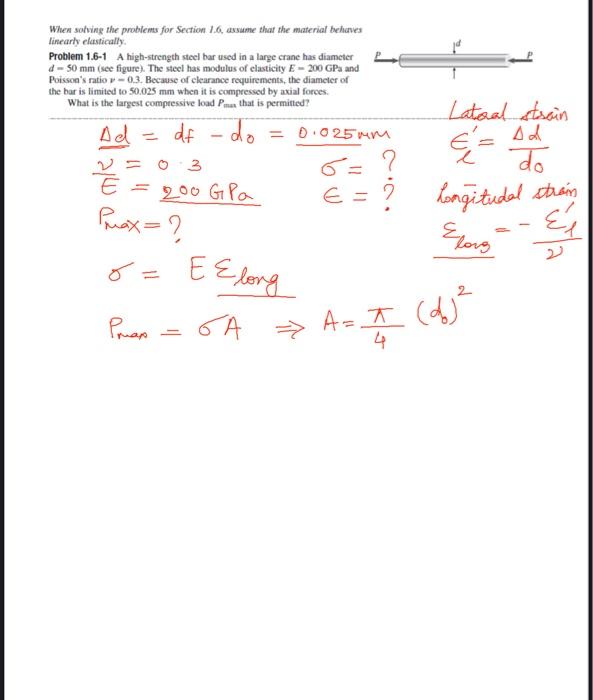 When Solving The Problems For Section 1 6 Assume That The Material Behaves Linearly Elastically Problem 1 6 1 A High S 1