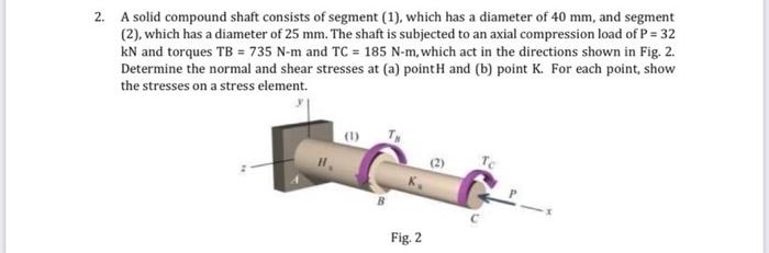 2 A Solid Compound Shaft Consists Of Segment 1 Which Has A Diameter Of 40 Mm And Segment 2 Which Has A Diameter 1