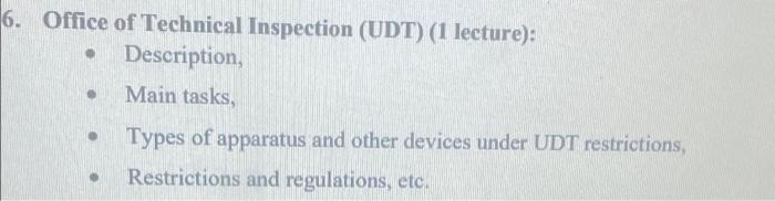 6 Office Of Technical Inspection Udt 1 Lecture Description Main Tasks Types Of Apparatus And Other Devices 1