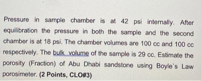 Pressure In Sample Chamber Is At 42 Psi Internally After Equilibration The Pressure In Both The Sample And The Second C 1