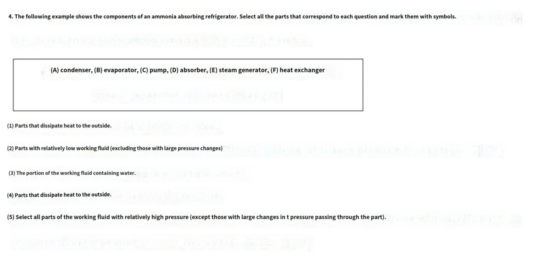 4 The Following Example Shows The Components Of An Ammonia Absorbing Refrigerator Select All The Parts That Correspond 1