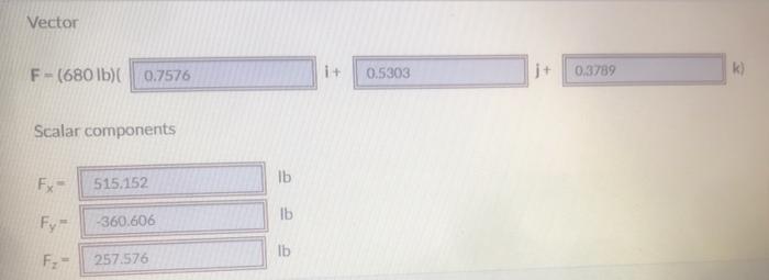 The Force F Has A Magnitude Of 680 Lb And Acts Along The Line Am Where M Is The Midpoint Of The Vertical Side Ob Of The 2