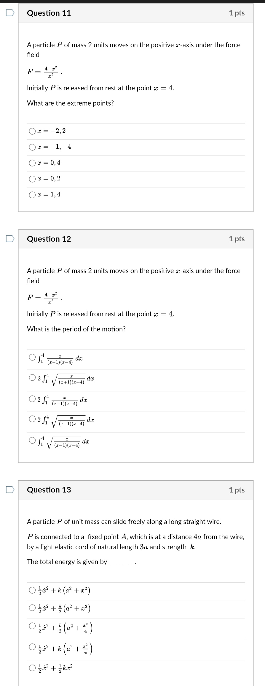 11 15 Answer All Please Just Give The Answer No Need For Lengthy Solutions Or Explanations 1