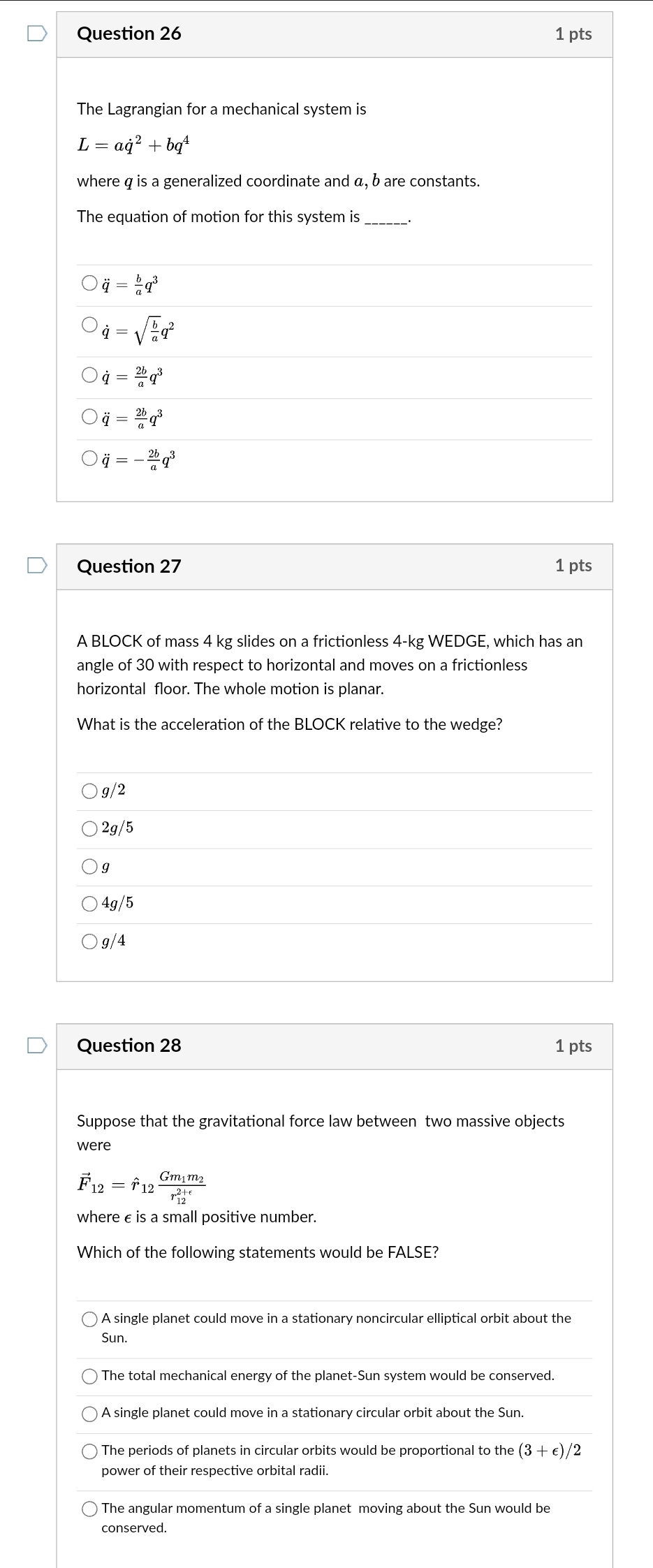 26 30 Answer All Please Just Give The Answer No Need For Lengthy Solutions Or Explanations 1