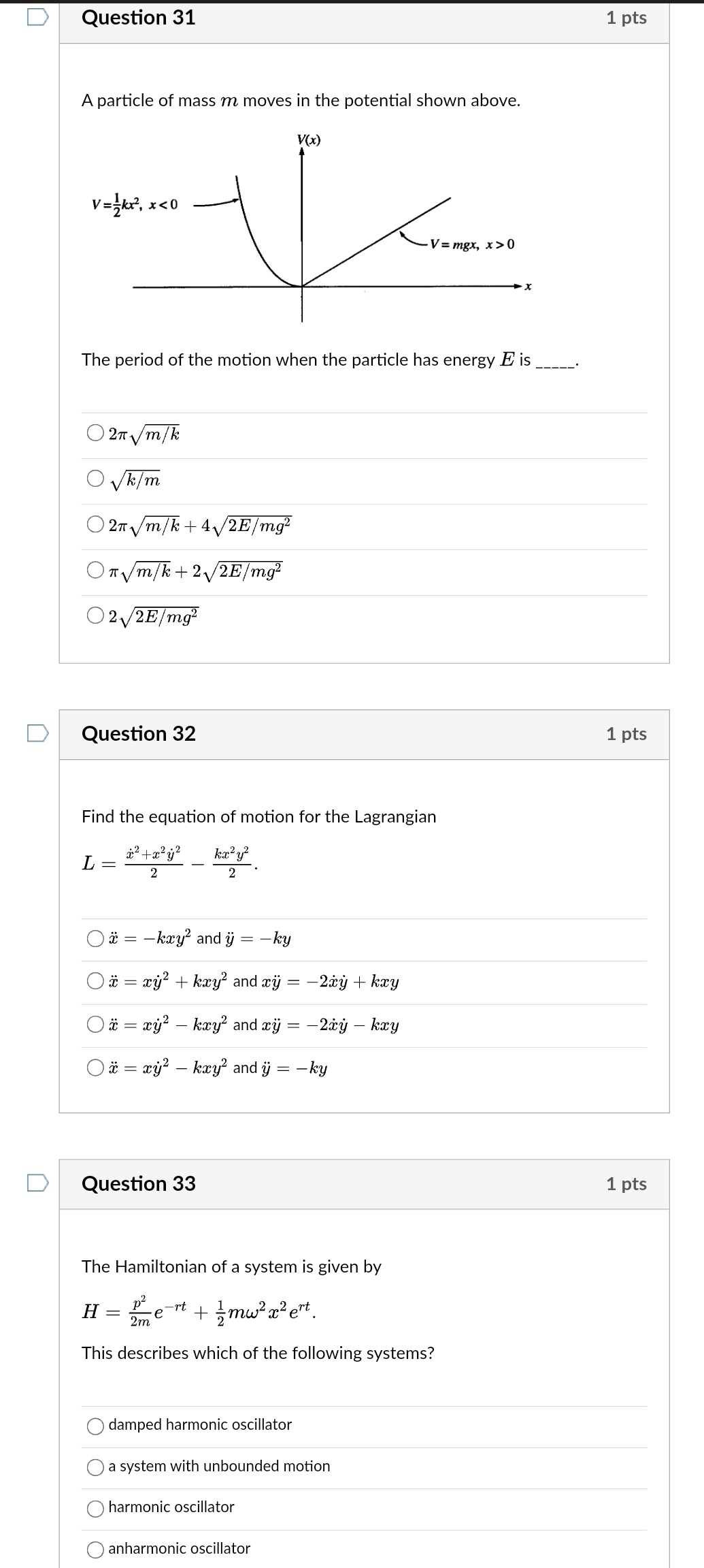 31 35 Answer All Please Just Give The Answer No Need For Lengthy Solutions Or Explanations 1