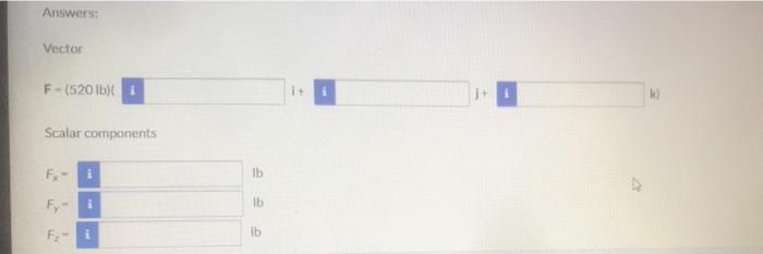 The Force F Has A Magnitude Of 520 Lb And Acts Along The Line Am Where M Is The Midpoint Of The Vertical Side Ob Of The 2